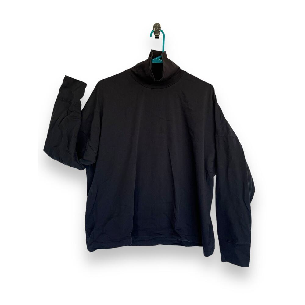 Studio Nicholson Black Mock T Neck Men’s Long Sleeve Shirt Oversized XS